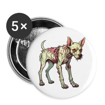 Zombie Dog Illustration - Buttons small 1''/25 mm (5-pack) - white - Front