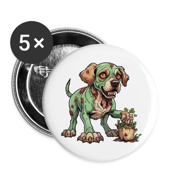 Zombie Dog Illustration - Buttons small 1''/25 mm (5-pack) - white - Front