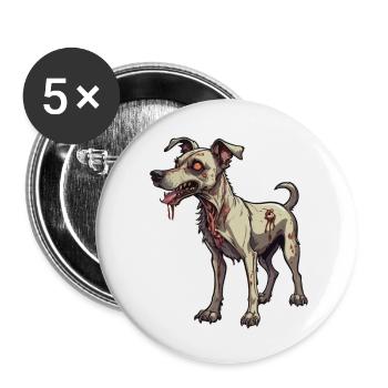 Zombie dog illustration - Buttons small 1''/25 mm (5-pack) - white - Front