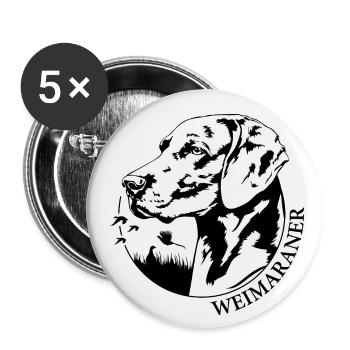 Braque de Weimar Portrait Chiens Chien Chiens De Chasse Wilsigns - Lot de 5 petits badges (25 mm) - blanc - Devant