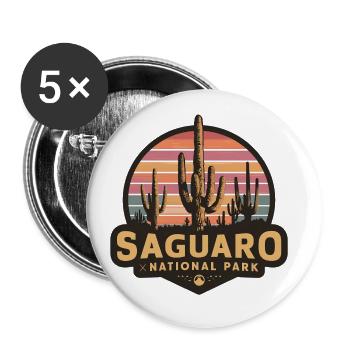 Saguaro National Park Arizona Tucson Cactus - Buttons small 1''/25 mm (5-pack) - white - Front
