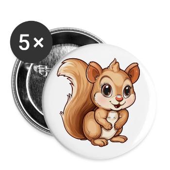 Adorable écureuil pour vous - Lot de 5 petits badges (25 mm) - blanc - Devant