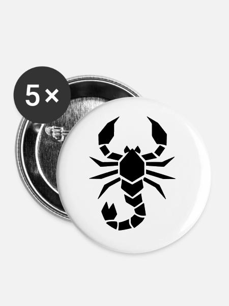 Abstrakter Skorpion Sternzeichen Tierkunst - Buttons klein 25 mm (5er Pack) - Weiß