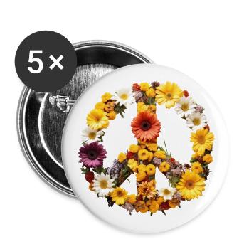 Gegen alle Kriege - Retro - Buttons klein 25 mm (5er Pack) - Weiß - Vorne