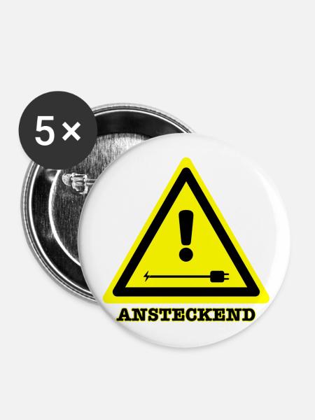 Ansteckend joke (DE) - Buttons klein 25 mm (5er Pack) - Weiß
