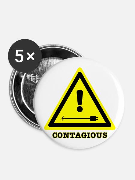 Ansteckend joke (EN) - Buttons klein 25 mm (5er Pack) - Weiß