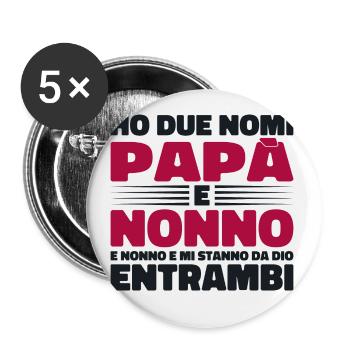 Papa und Opa - Buttons klein 25 mm (5er Pack) - Weiß - Vorne