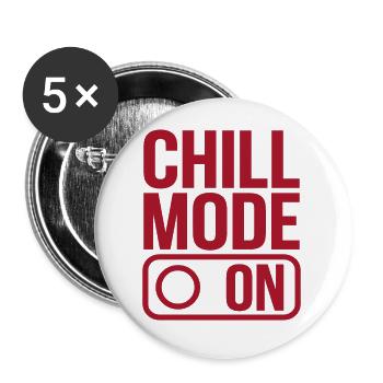 Chill Mode On Relax Relax - Buttons small 1''/25 mm (5-pack) - white - Front