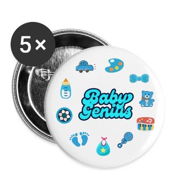 Baby Genius Design for Boys - Buttons small 1''/25 mm (5-pack) - white - Front