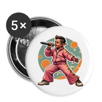 Elf Rapper in Action - Buttons small 1''/25 mm (5-pack) - white - Front