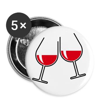 X2x Rouge (Bicolore) - Lot de 5 petits badges (25 mm) - blanc - Devant