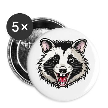 Opossum - Buttons klein 25 mm (5er Pack) - Weiß - Vorne