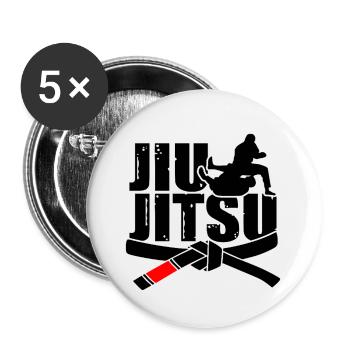 Jiu-Jitsu T-shirt Jiu jitsu - Buttons small 1''/25 mm (5-pack) - white - Front