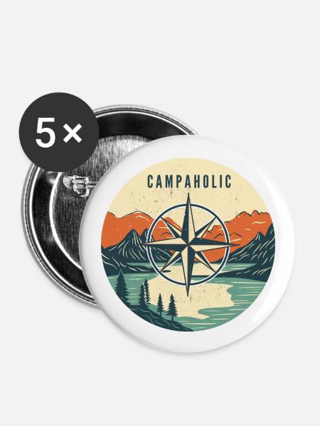 Campaholic - Buttons klein 25 mm (5er Pack) - Weiß