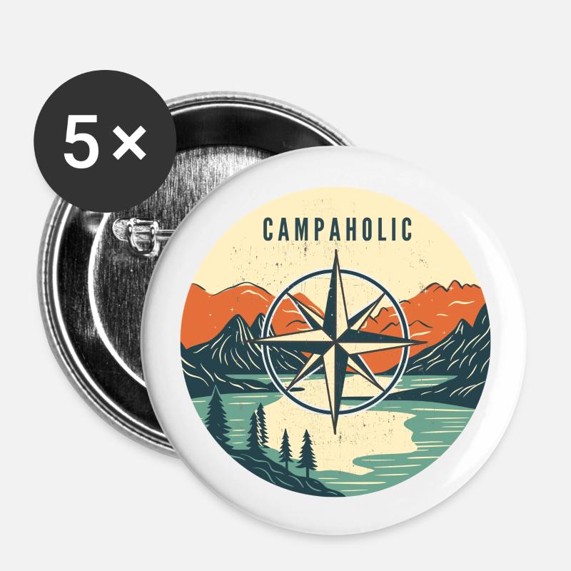 Campaholic - Buttons klein 25 mm (5er Pack) - Weiß