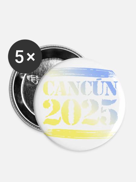 Cancun 2025 - Buttons klein 25 mm (5er Pack) - Weiß