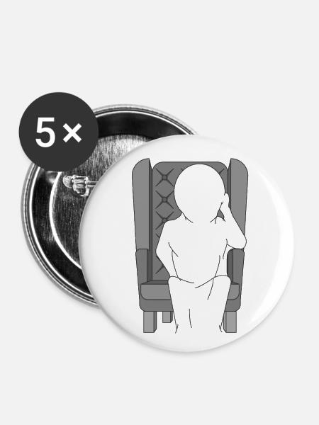WIR SITZEN - Buttons klein 25 mm (5er Pack) - Weiß