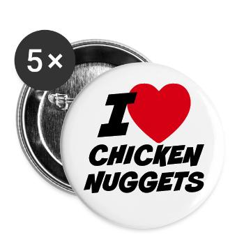 I Love Chicken Nuggets - Buttons small 1''/25 mm (5-pack) - white - Front