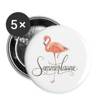 Sommerlaune - Buttons klein 25 mm (5er Pack) - Weiß - Vorne