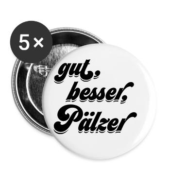gut, besser, Pälzer - Buttons klein 25 mm (5er Pack) - Weiß - Vorne