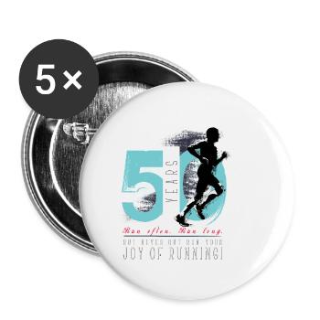 Runner - 50th Birthday - Buttons small 1''/25 mm (5-pack) - white - Front