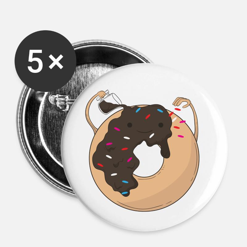 Self-made donut - Buttons small 1''/25 mm (5-pack) - white