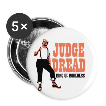JudegeDread König der Unhöflichkeit - Buttons klein 25 mm (5er Pack) - Weiß - Vorne