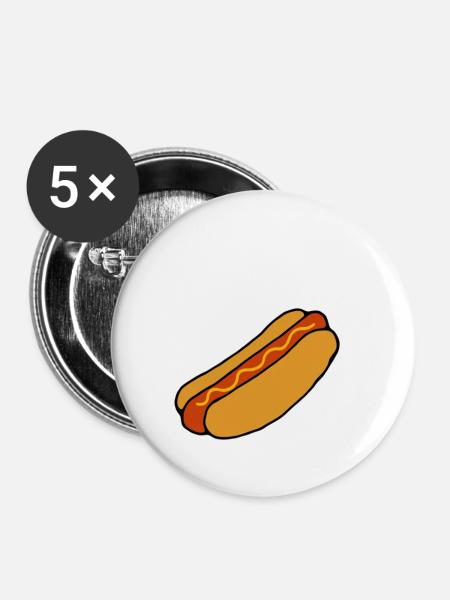 Hot dog - Rintamerkit pienet 25 mm (5kpl pakkauksessa) - valkoinen