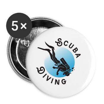 Scuba diving - Buttons small 1''/25 mm (5-pack) - white - Front
