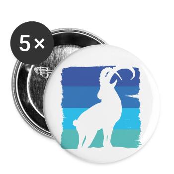 Steinbock Quadrat - Buttons klein 25 mm (5er Pack) - Weiß - Vorne