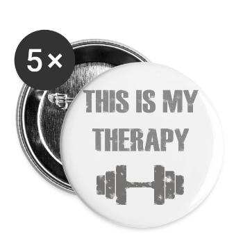 Strength training, fitness, sport therapy, muscle - Buttons small 1''/25 mm (5-pack) - white - Front
