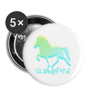 Icelandic Horse : Cheval de cheval de l’Islande Pony Merch - Lot de 5 petits badges (25 mm) - blanc - Devant
