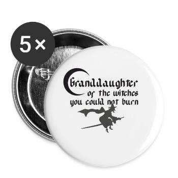 Gothic Granddaughter of the Witches - Buttons small 1''/25 mm (5-pack) - white - Front