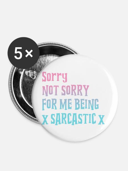 sarcastically - Buttons small 1''/25 mm (5-pack) - white