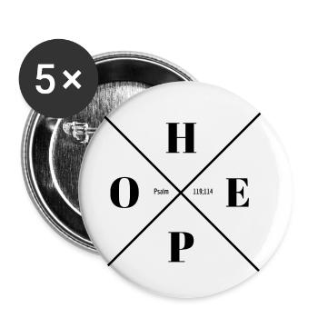 espoir - Lot de 5 petits badges (25 mm) - blanc - Devant