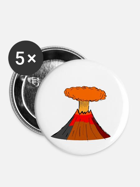 volcano - Buttons small 1''/25 mm (5-pack) - white