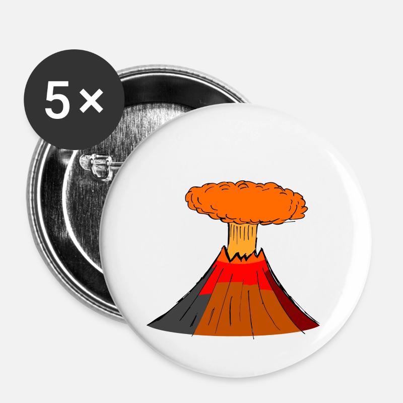 volcano - Buttons small 1''/25 mm (5-pack) - white