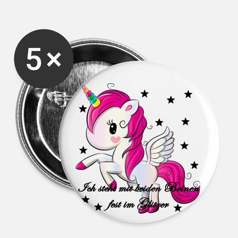 unicorn - Buttons small 1''/25 mm (5-pack) - white