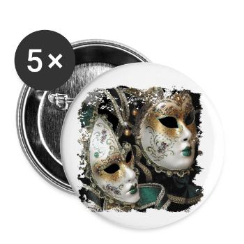 Masken für den Karneval in Venedig - Buttons klein 25 mm (5er Pack) - Weiß - Vorne