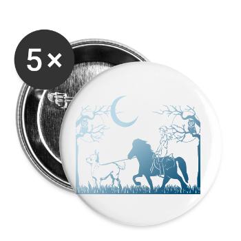 Cheval islandais: Cheval islandais Poney Merch - Lot de 5 petits badges (25 mm) - blanc - Devant