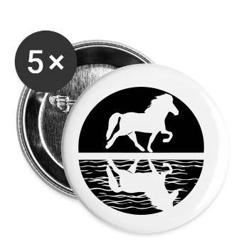 Cheval islandais: Cheval islandais Poney Merch - Lot de 5 petits badges (25 mm) - blanc - Devant