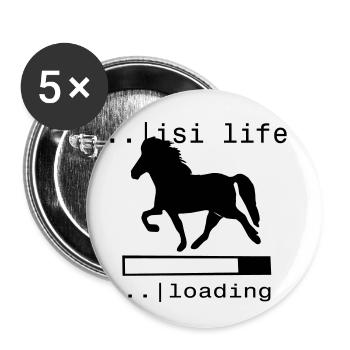 Cheval islandais: Cheval islandais Poney Merch - Lot de 5 petits badges (25 mm) - blanc - Devant