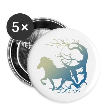 Cheval islandais: Cheval islandais Poney Merch - Lot de 5 petits badges (25 mm) - blanc - Devant