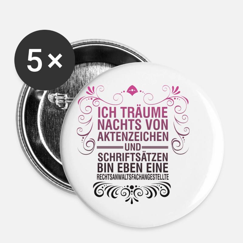 Lawyer Sprüche/ Refa Sprüche - Buttons small 1''/25 mm (5-pack) - white