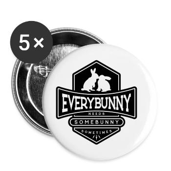 Chaque lapin a besoin d’un câlin de lapin Noir - Lot de 5 petits badges (25 mm) - blanc - Devant