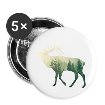Hirsch - Buttons klein 25 mm (5er Pack) - Weiß - Vorne