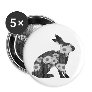 Lapin de Pâques - Lot de 5 petits badges (25 mm) - blanc - Devant