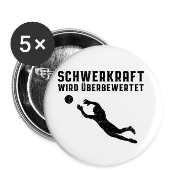 Torwart Schwerkraft Sprung Geschenk - Buttons klein 25 mm (5er Pack) - Weiß - Vorne