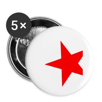 étoile rouge tournée au bord - le socialisme soviétique - Lot de 5 petits badges (25 mm) - blanc - Devant