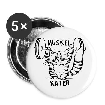 Muscle Hangover Gift - Buttons small 1''/25 mm (5-pack) - white - Front